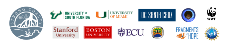 Partner organizations: National Science Foundation, University of South Florida, University of Miami, UC Santa Cruz, Stanford, Boston University, ECU, WWF, and Fragments of Hope
